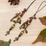 Scissor Fob “Mushroom Hunting” Bronzy Metal Color Fittings