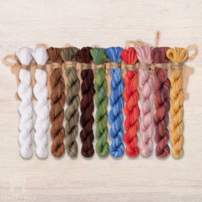 Set of OwlForest Hand-Dyed Threads for the “Forest Houses. Bears” Chart (DMC)