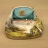 “Landscape Picture” Cotton Kiss Clasp Pouch