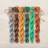 Set of OwlForest Hand-Dyed Threads for the “Emerald Bird Night Songs” Chart (DMC)