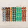 Set of OwlForest Hand-Dyed Threads for the “Emerald Bird Night Songs” Chart (DMC)
