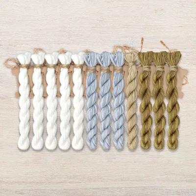 Set of OwlForest Hand-Dyed Threads for the “Snow Dance” (Thread Trade n.a. Kirov)