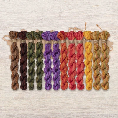 Set of OwlForest Hand-Dyed Threads for the “Grandma's Orchard” (DMC) 