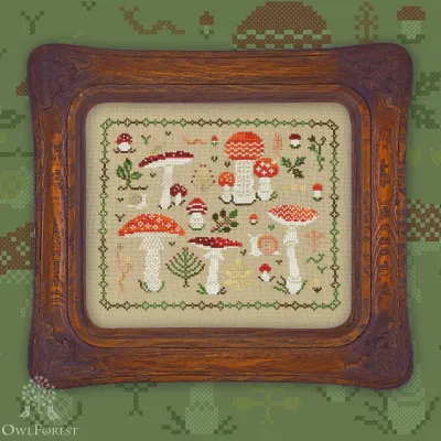 Printed embroidery chart “Fly Agarics”