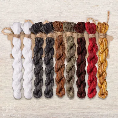 Set of OwlForest Hand-Dyed Threads for the “Nimble Birds” Chart (DMC)