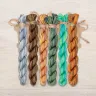 Set of OwlForest Hand-Dyed Threads for the “Emerald Bird Night Songs” Chart (Thread Trade n.a. Kirov)