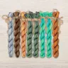 Set of OwlForest Hand-Dyed Threads for the “Emerald Bird Night Songs” Chart (Thread Trade n.a. Kirov)