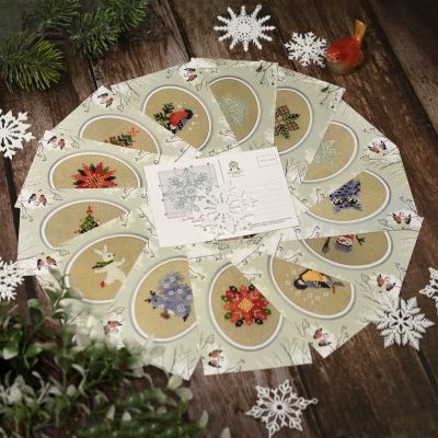 Post Cards with patterns “Winter Forest Charts”
