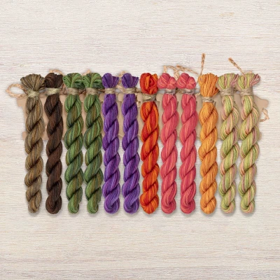 Set of OwlForest Hand-Dyed Threads for the “Grandma's Orchard” (Thread Trade n.a. Kirov) 