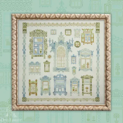 Digital embroidery chart “Russian Windows”