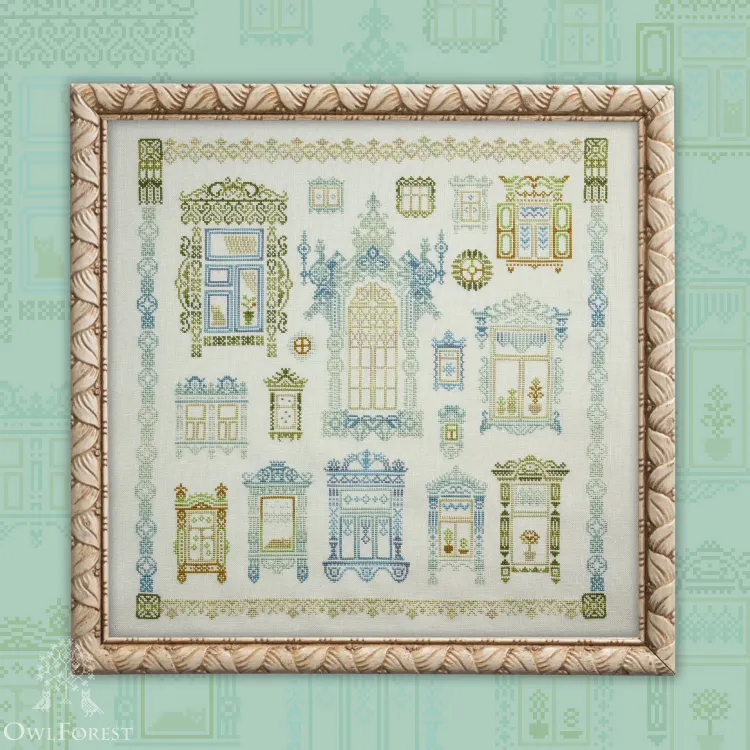 Digital embroidery chart “Russian Windows”