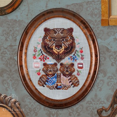 Printed embroidery chart “The Bear Family Portrait”