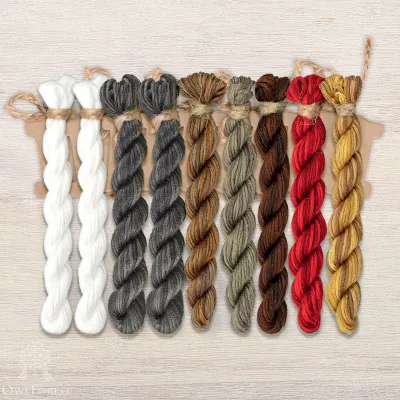 Set of OwlForest Hand-Dyed Threads for the “Nimble Birds” Chart (Thread Trade n.a. Kirov)