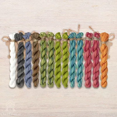 Set of OwlForest Hand-Dyed Threads for the “Lemuria” Chart (Thread Trade n.a. Kirov)