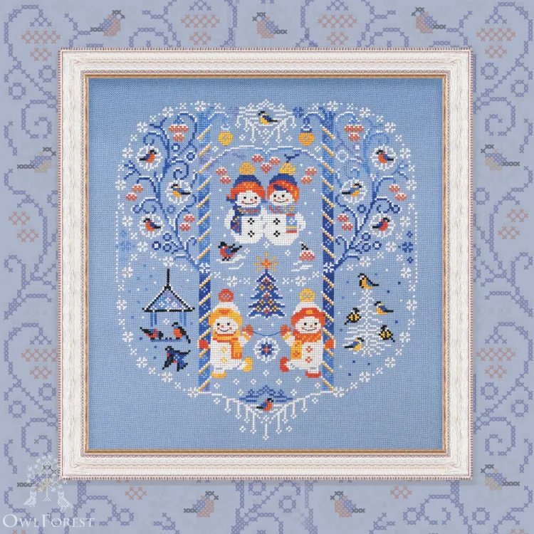 Printed embroidery chart “Snowy Stroll” 