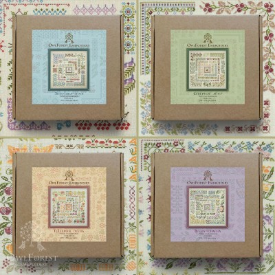 “Seasons”. Set of 4 embroidery kits