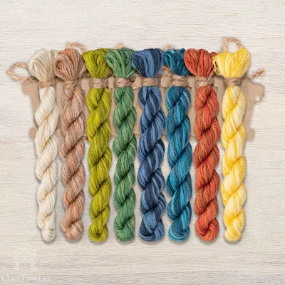 Set of OwlForest Hand-Dyed Threads for the “Kingfishers” Chart (DMC)