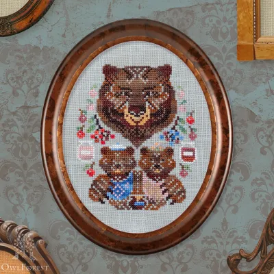 Digital embroidery chart “The Bear Family Portrait”