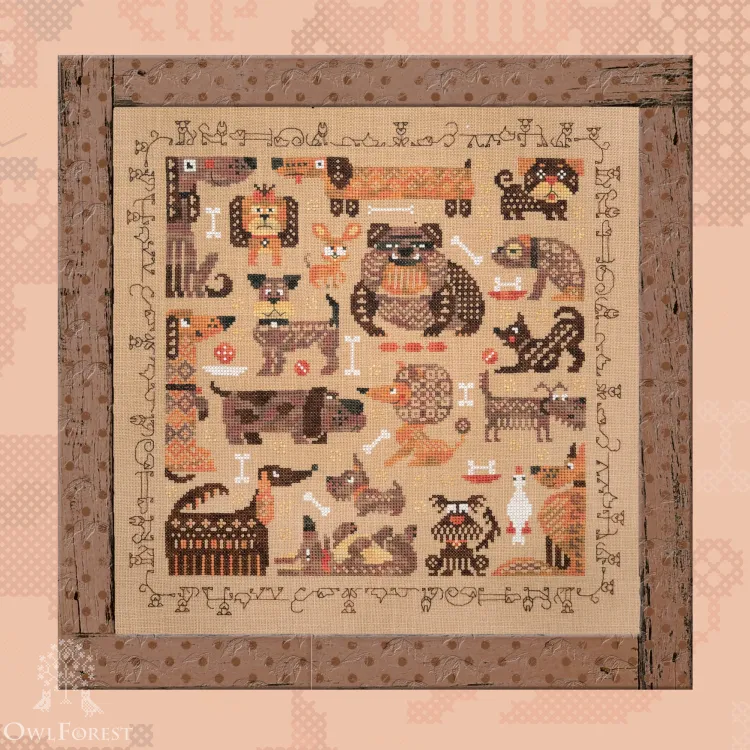 Printed embroidery chart “Funny Dogs”