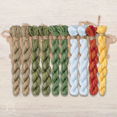 Set of OwlForest Hand-Dyed Threads for the “Frosty Night” Chart (DMC)
