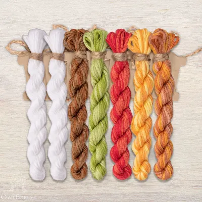 Set of OwlForest Hand-Dyed Threads for the Embroidery Chart “Easter Morning” (DMC)