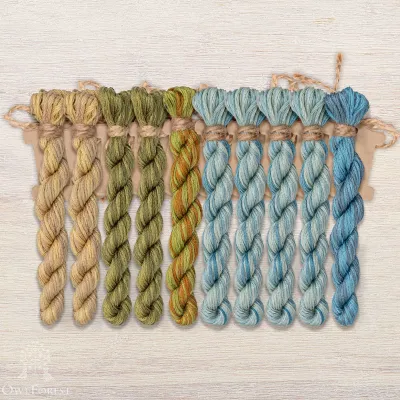 Set of OwlForest Hand-Dyed Threads for the Embroidery Chart “Russian Windows” (DMC)