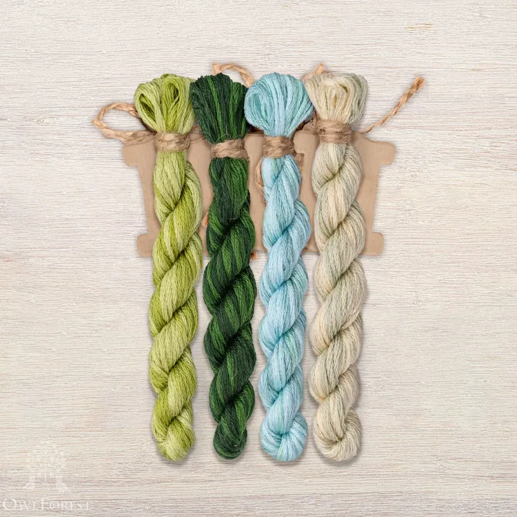 Set of OwlForest Hand-Dyed Threads for the “Blue Hydrangea” Chart (DMC)