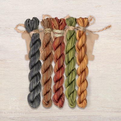 Set of OwlForest Hand-Dyed Threads for the “Squirrel” Free Chart (Thread Trade n.a. Kirov)