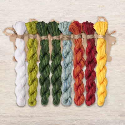 Set of OwlForest Hand-Dyed Threads for the “Wedding Bouquet” Chart (DMC)