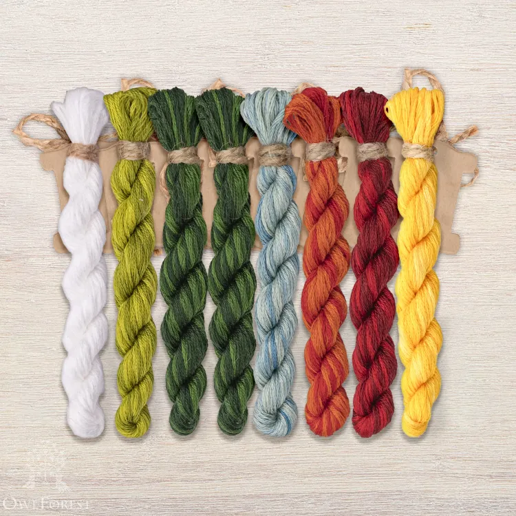 Set of OwlForest Hand-Dyed Threads for the “Wedding Bouquet” Chart (DMC)