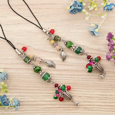 Scissor Fob “Houseplants” Silver Metal Color Fittings