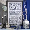 Digital embroidery chart “Raven Sampler” Russian Letters