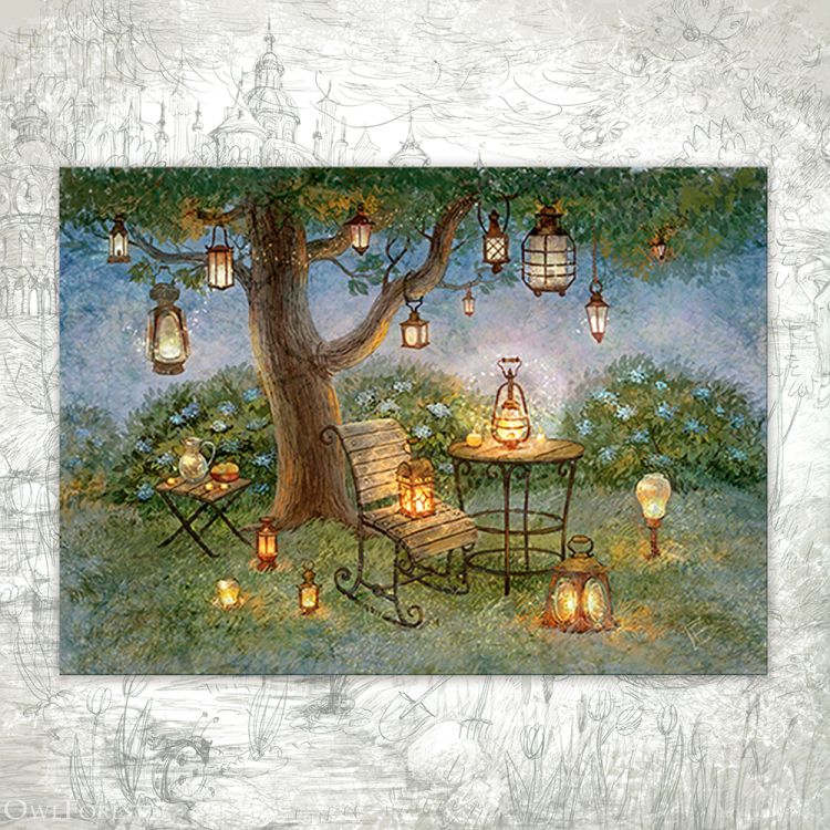 “Small Lanterns” Postcard