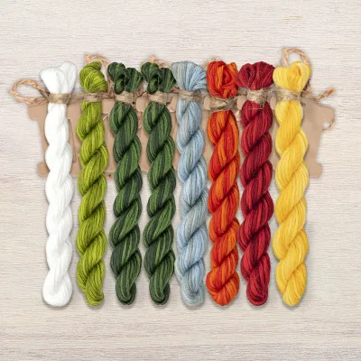 Set of OwlForest Hand-Dyed Threads for the “Wedding Bouquet” (Thread Trade n.a. Kirov)