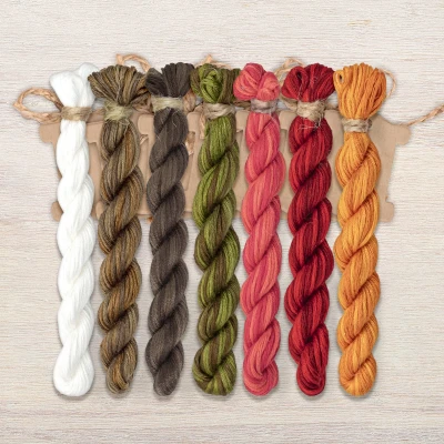 Set of OwlForest Hand-Dyed Threads for the “Owlforest Tree” (Thread Trade n.a. Kirov) 