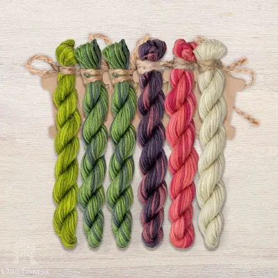 Set of OwlForest Hand-Dyed Threads for the “Currant Summer” Chart (Thread Trade n.a. Kirov)