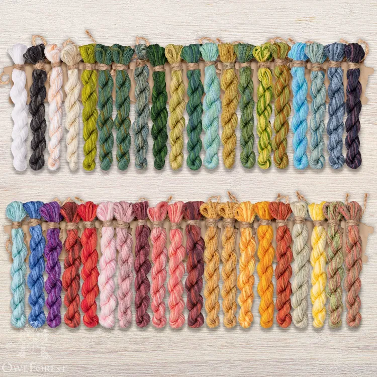 Set of OwlForest Hand-Dyed Threads for the “Cross Stitch Patterns” Chart 12х90х90 (DMC)