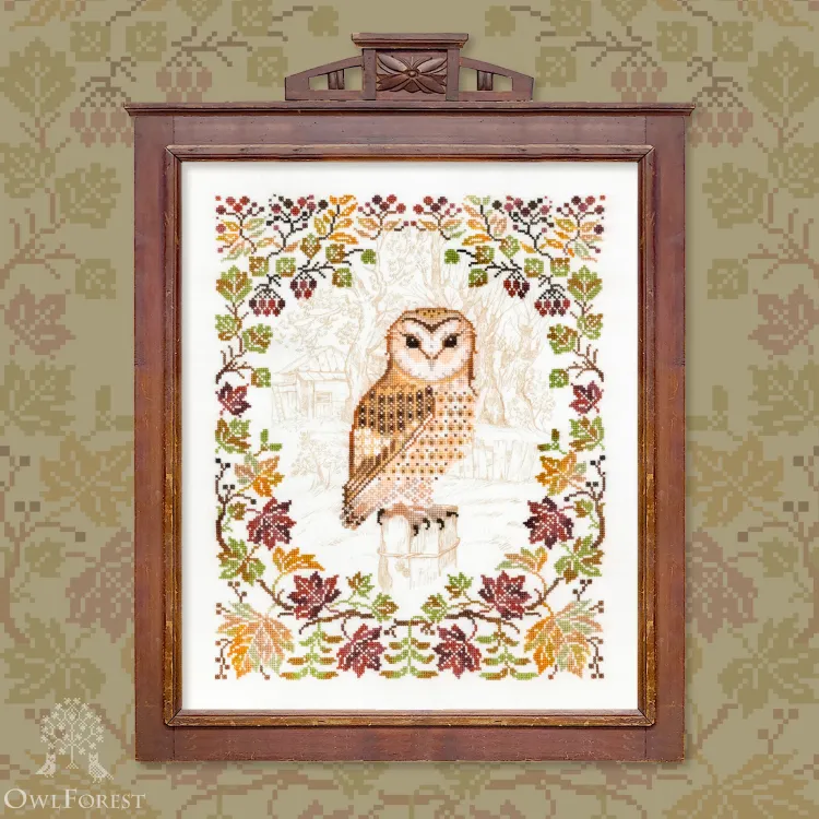 Digital embroidery chart “Barn Owl”