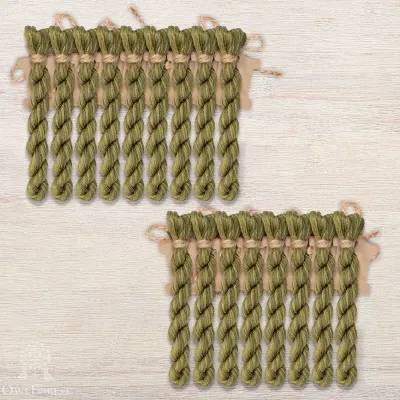 Special set of OwlForest Hand-Dyed Threads for the “Sampler with Acorns” (DMC) one-color Option