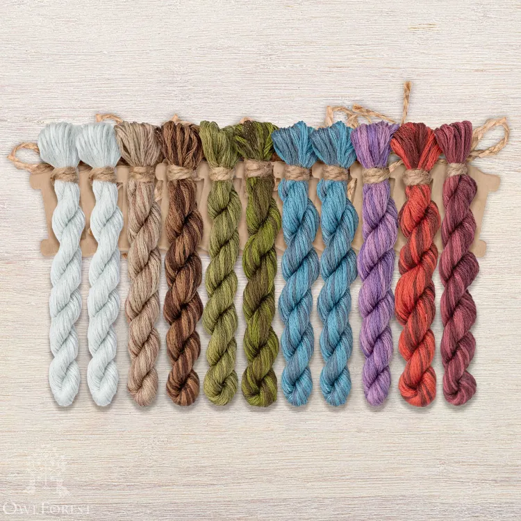 Set of OwlForest Hand-Dyed Threads for the “Snowy Winter” Chart (DMC)