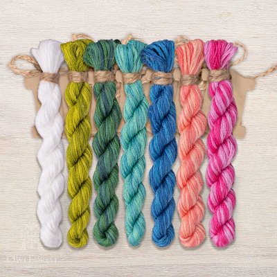 Set of OwlForest Hand-Dyed Threads for the “Underwater Garden” Chart (DMC)