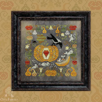 Printed embroidery chart “Pumpkin Crow”