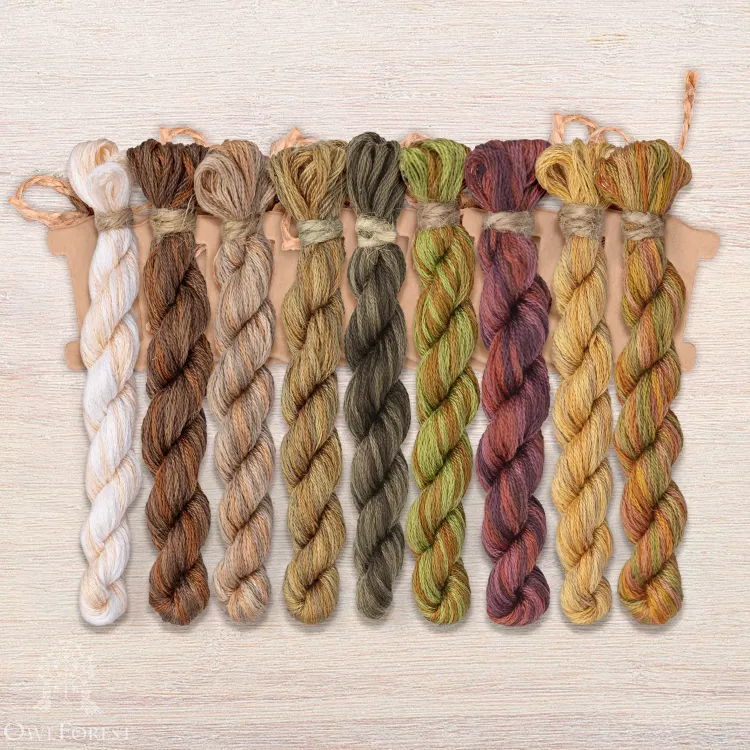 Set of OwlForest Hand-Dyed Threads for the “Barn Owl” Chart (DMC ...