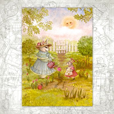 “Flowers and Bunnies” Postcard