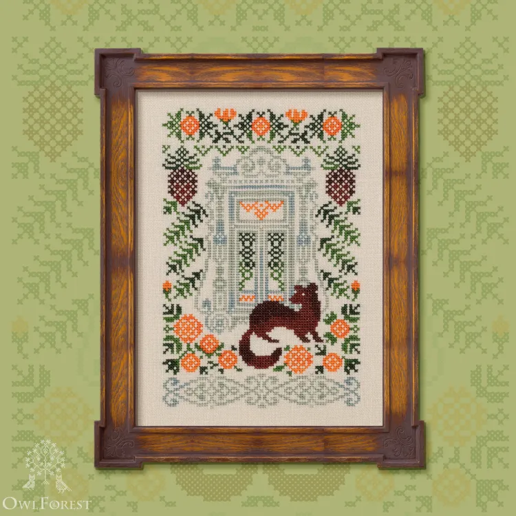 Free embroidery digital chart “Siberian Window”