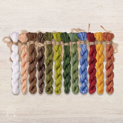 Set of OwlForest Hand-Dyed Threads for the “Lubava” Chart (DMC)