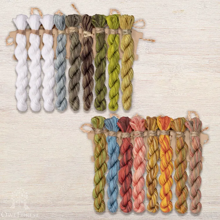Set of OwlForest Hand-Dyed Threads for the “The Samson Fountain” Chart (DMC)