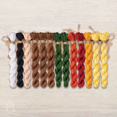 Set of OwlForest Hand-Dyed Threads for the “Mushroom Hunting” Chart (DMC)