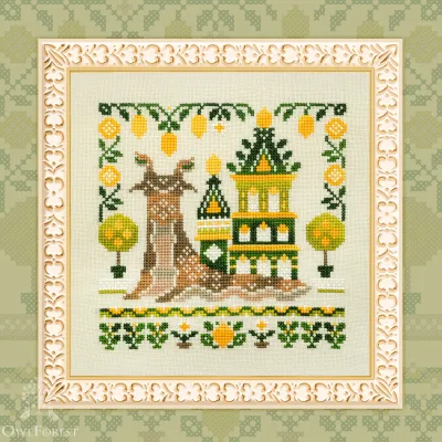 Embroidery kit “Snail Houses. Lemon”