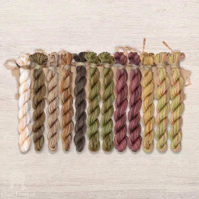 Set of OwlForest Hand-Dyed Threads for the “Barn Owl” Chart (Thread Trade n.a. Kirov)